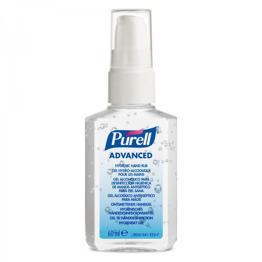 PURELL® Advanced Αντισηπτικό-Απολυμαντικό χεριών, 60ml μπουκαλάκι με αντλία, 1 τεμάχιο