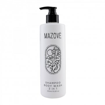 HEALTHY HANDS MAZOVE σαμπουάν - αφρόλουτρο 2 σε 1 σε επιτοίχιο μπουκάλι 450ml 20 τεμάχια